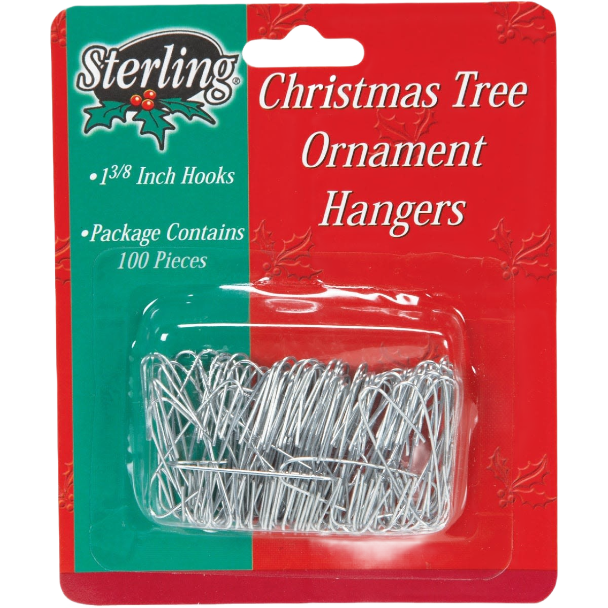 Silver metal ornament hooks in 100-pack for securely hanging decorations in Christmas Ornaments & Tree Decorations collection
