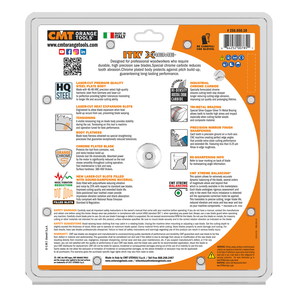 CMT Orange Tools 10" 50T Combination Saw Blade