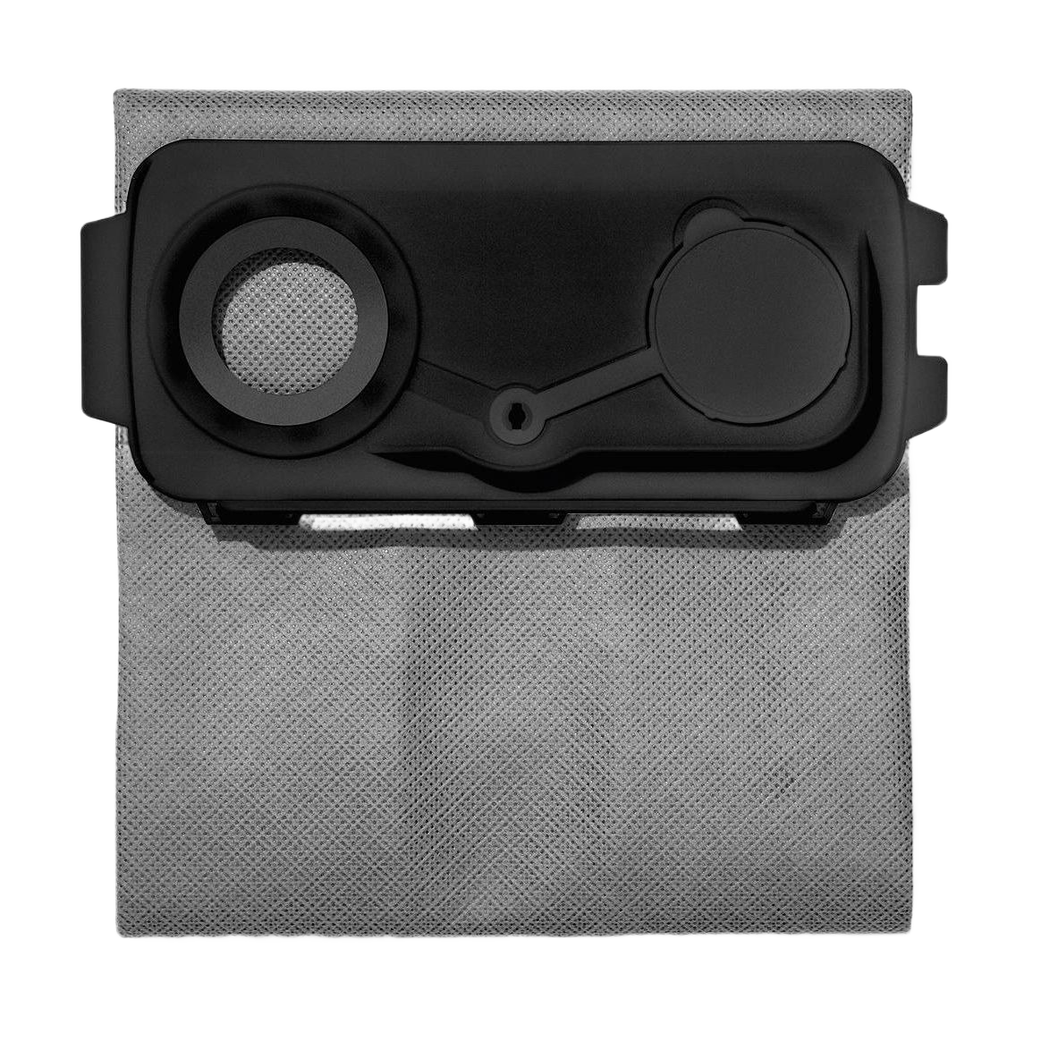 Reusable polyester filter bag with plastic inlet for dust collectors in woodworking tools and dust management collections