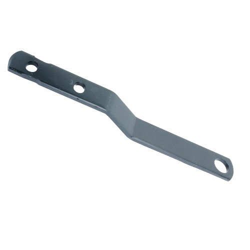 Left hand rear draft arm in dark metal finish, designed for compatibility with John Deere equipment.