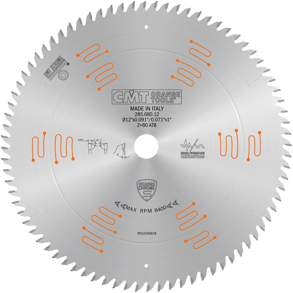 CMT Orange Tools 12" 80T Fine Finish Sliding Compound Saw Blade