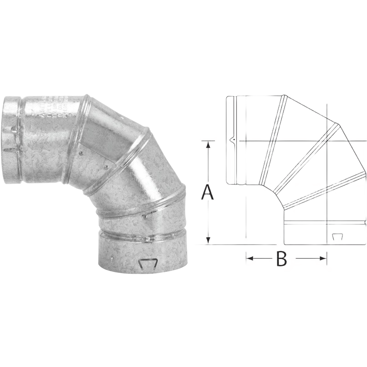 Adjustable 90-degree galvanized metal elbow vent for plumbing applications in home improvement and under $100 category