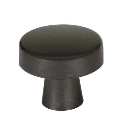 Black bronze cabinet knob with geometric shape and textured finish for furniture hardware and home improvement projects under $50
