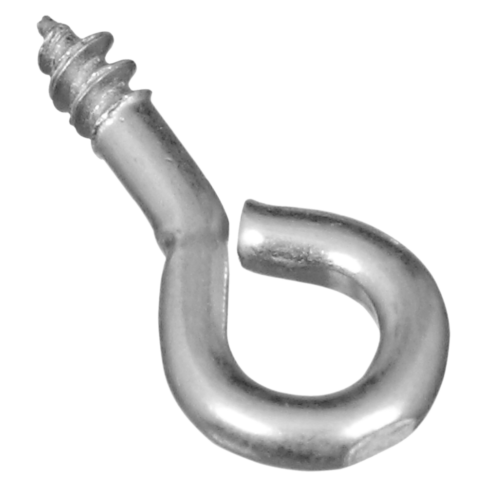 Zinc-plated small screw eye with sharp point for secure fastening in hardware, hooks & eyes, and fasteners collections