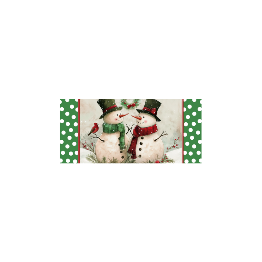 Tremont Floral 10" x 22", 2 Snowmen Doormat Insert