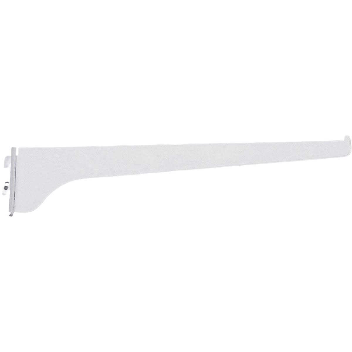 White 8-inch steel shelf bracket designed for storage and organization with durable regular-duty support