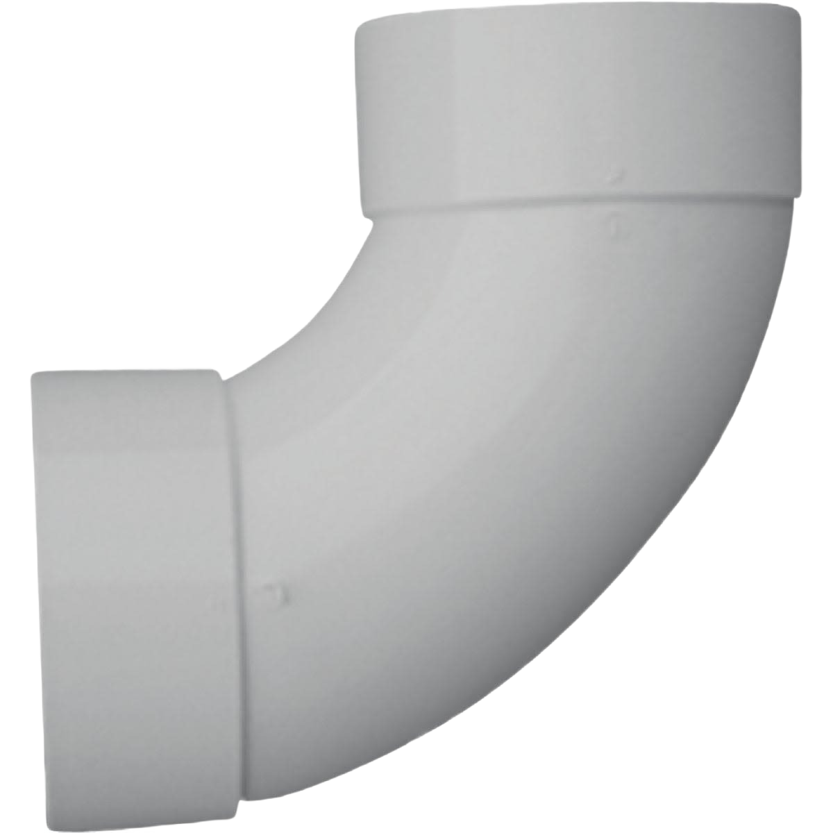 Gray PVC 90-degree sanitary elbow fitting for sewer and drain use in plumbing and pipes & fittings collections
