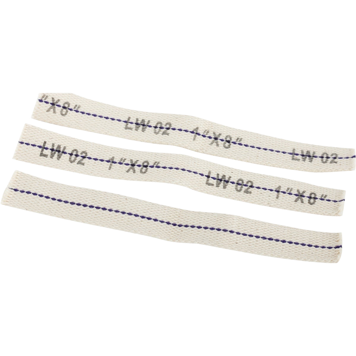 Set of flat cotton lamp wicks with printed size markings for home decor and lighting collections under $25