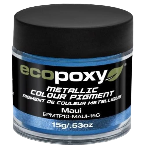 Small jar of EcoPoxy Maui metallic color pigment for resin casting in sealers and finishes collections under $50
