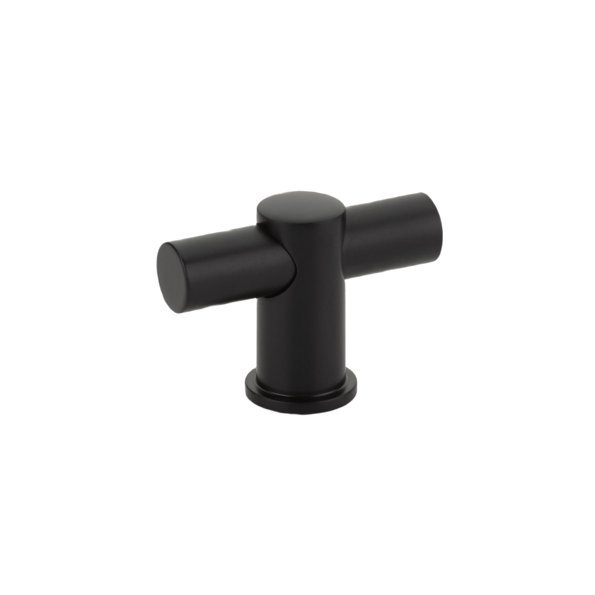Matte black T-shaped cabinet knob in modern style for furniture and hardware collections under $50 and $100