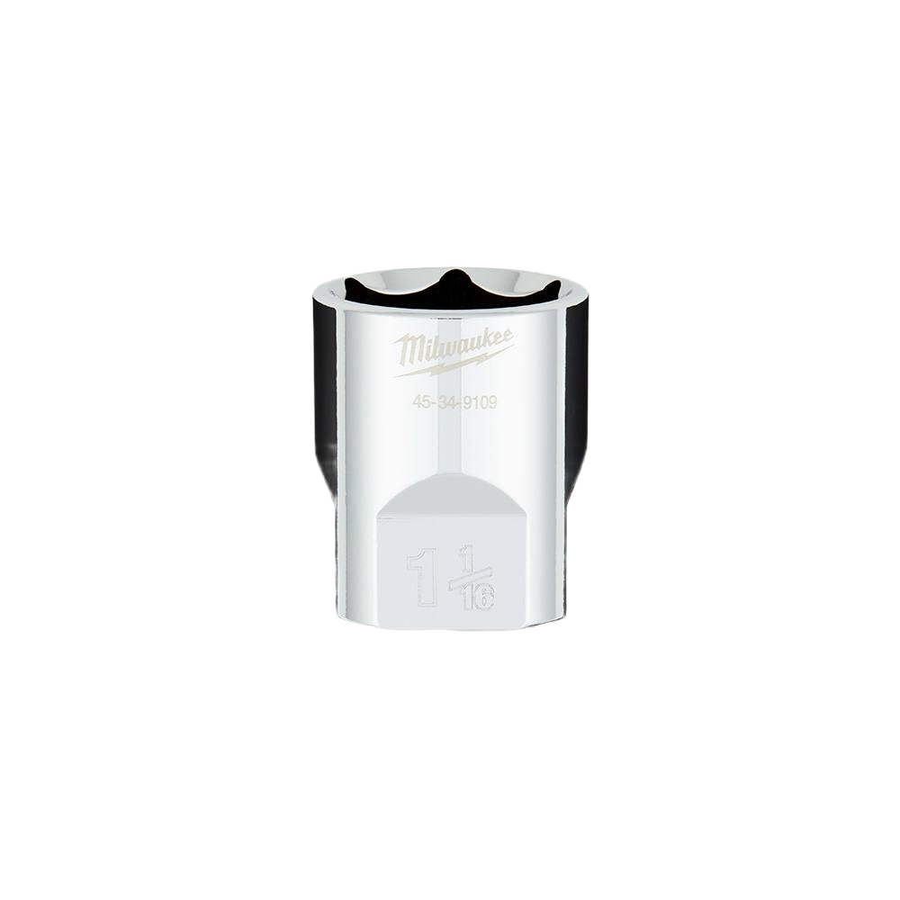 Chrome finished 1-1/16 inch socket with four flat sides for hand tool and woodworking tool collections under $50
