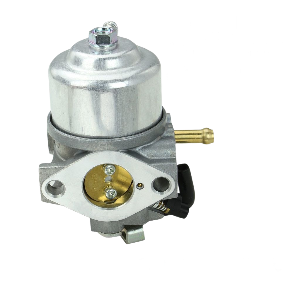 Metal carburetor component with brass fittings and mounting holes for small engine home improvement use