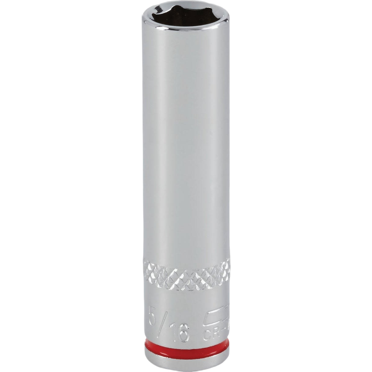 5/16 inch 6-point deep socket with textured grip and color-coded band for quick tool identification in hand tools collection