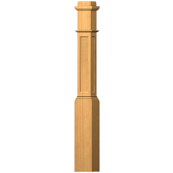 Stairtrends 6-1/4 in. x 55 in. Poplar Flat Panel Box Newel