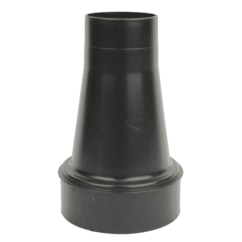 Black ABS plastic adapter for wet/dry vacuum hoses compatible with multiple vacuum accessories in home improvement tools