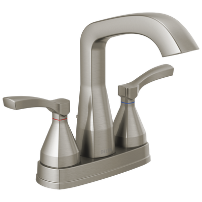 Stainless steel two handle centerset bathroom faucet with modern design for bathroom and plumbing use