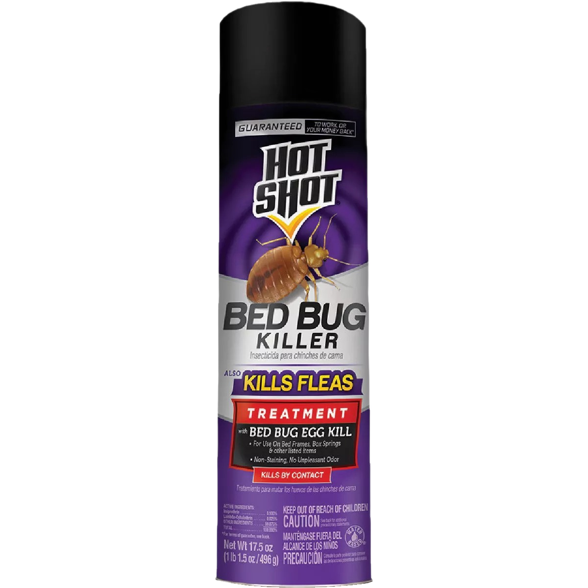Purple and black aerosol spray can for flea and bedbug control in insect and pest control collection