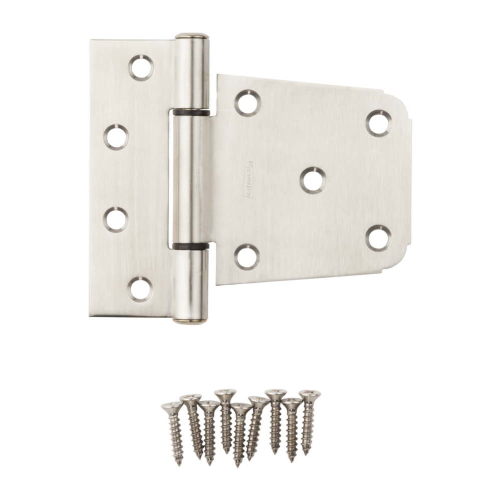 Stainless steel heavy-duty gate hinge with bearing design and mounting screws for gate hardware in home improvement tools under $50