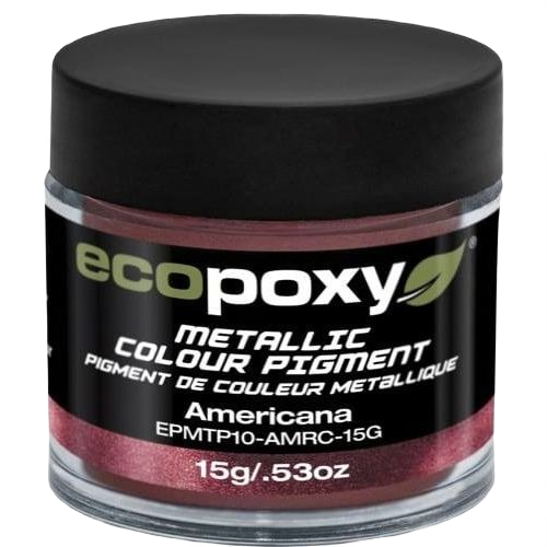 Small jar of EcoPoxy Americana metallic pigment in red shade for sealers and finishing in home improvement collections under $50