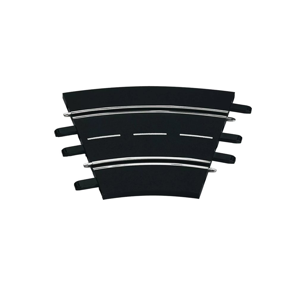 Set of six black 30-degree curved track pieces for 1:24 scale vehicles in toys and remote controlled collections
