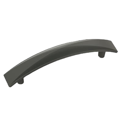 Sleek matte black cabinet pull with curved geometric design in Hardware and Cabinet & Furniture Hardware collections