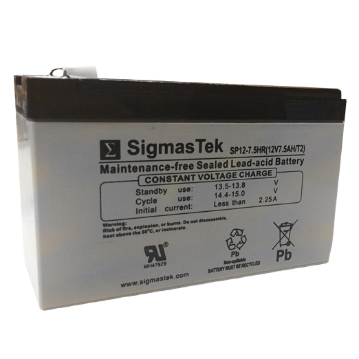 Rectangular maintenance-free sealed lead acid battery with T2 tabs for home improvement and tool applications