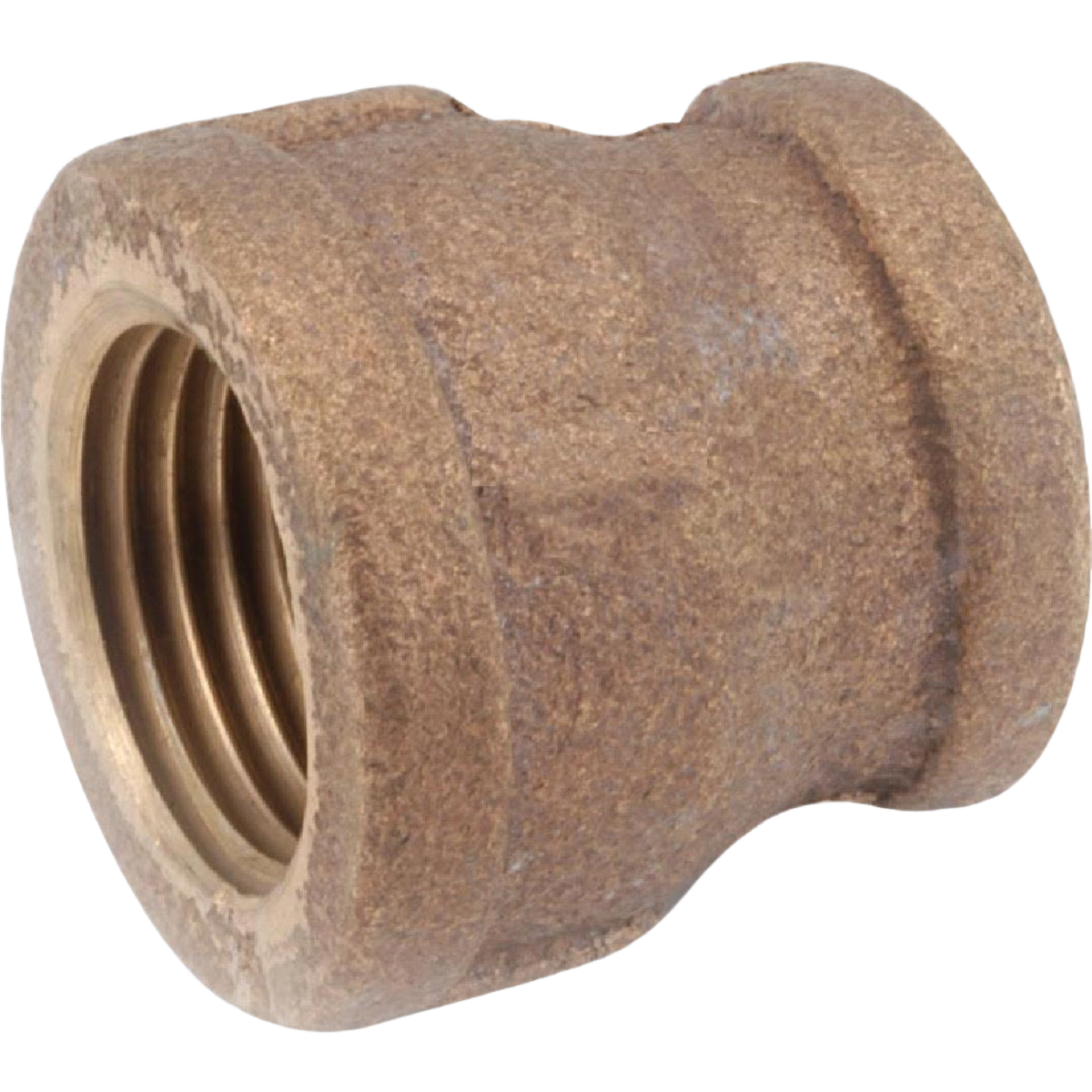 Threaded reducing coupling made of red brass for plumbing pipe connections in Pipes & Fittings and Home Improvement.