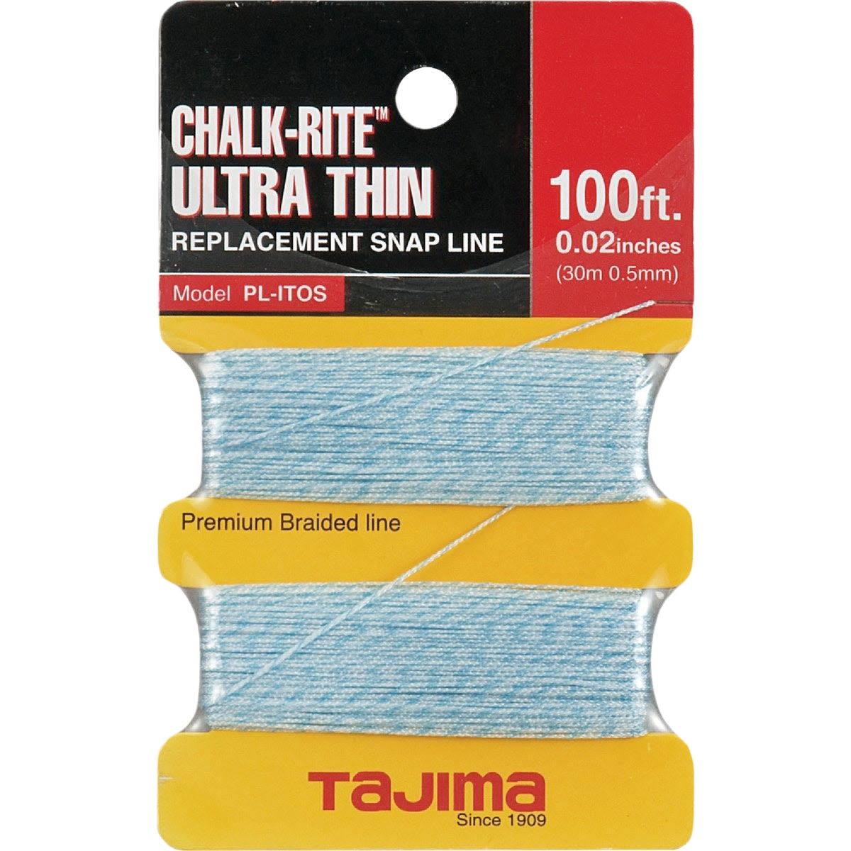 Blue and white braided ultra thin snap line for precise marking in tools and home improvement projects