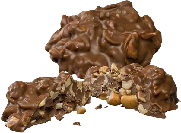 Chocolate clusters with whole cashews in a smooth creamy coating for Chocolates & Candies and Candy collections under $50