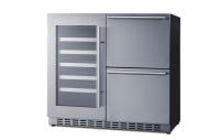 36" Wide Combination Wine Cellar & 2-Drawer Refrigerator, ADA Compliant