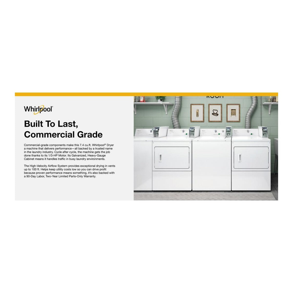 Commercial Gas Super-Capacity Dryer, Coin Slide