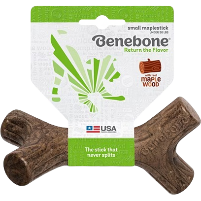 Durable nylon chew toy infused with real maple wood for dogs under 30 pounds in pet and dog supplies collections