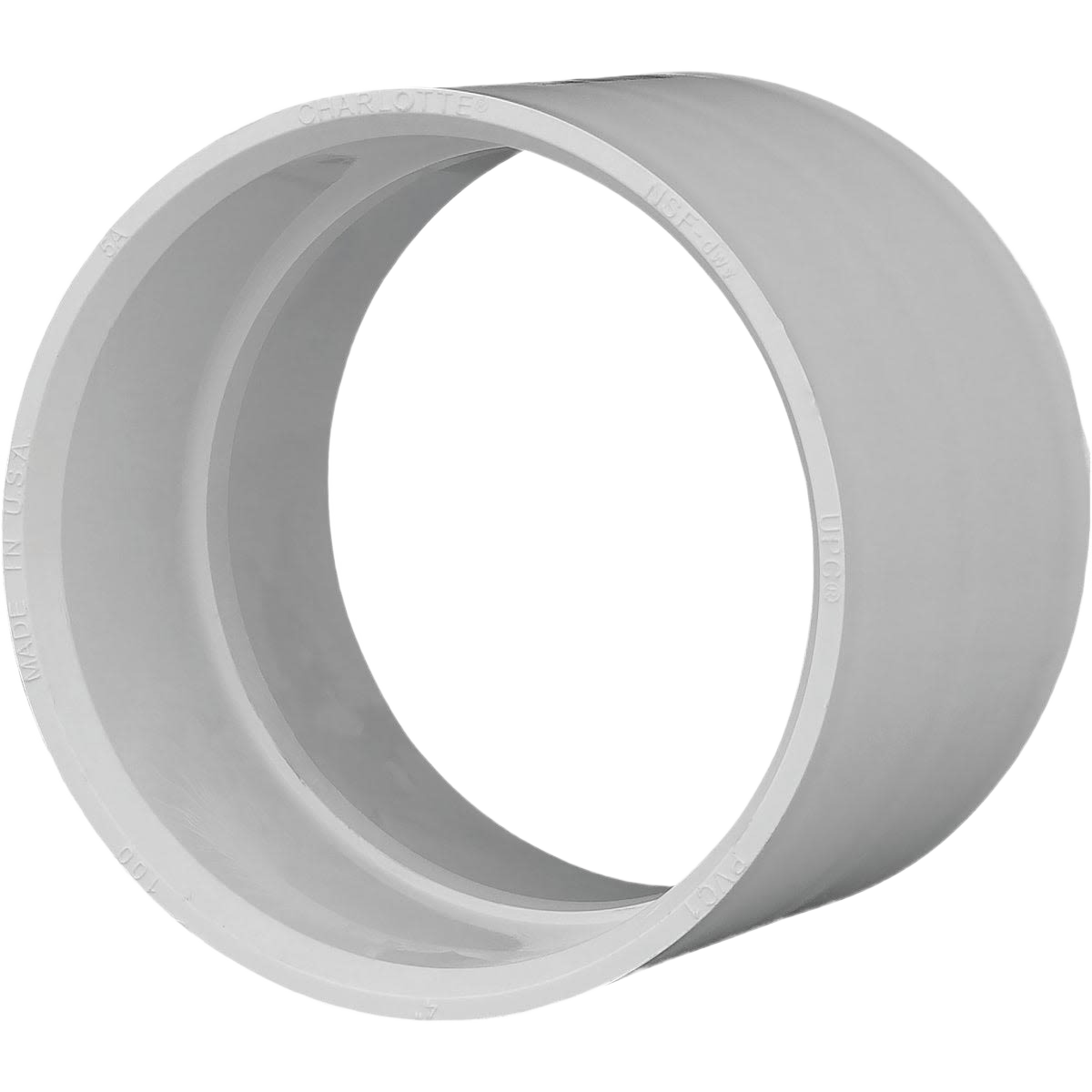 4-inch white PVC coupling hub for DWV pipes in plumbing and pipes & fittings collections under $50