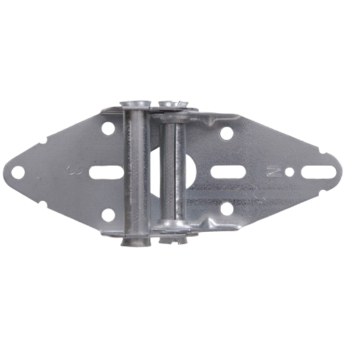 Galvanized garage door hinge with multiple mounting holes for secure attachment in home improvement projects