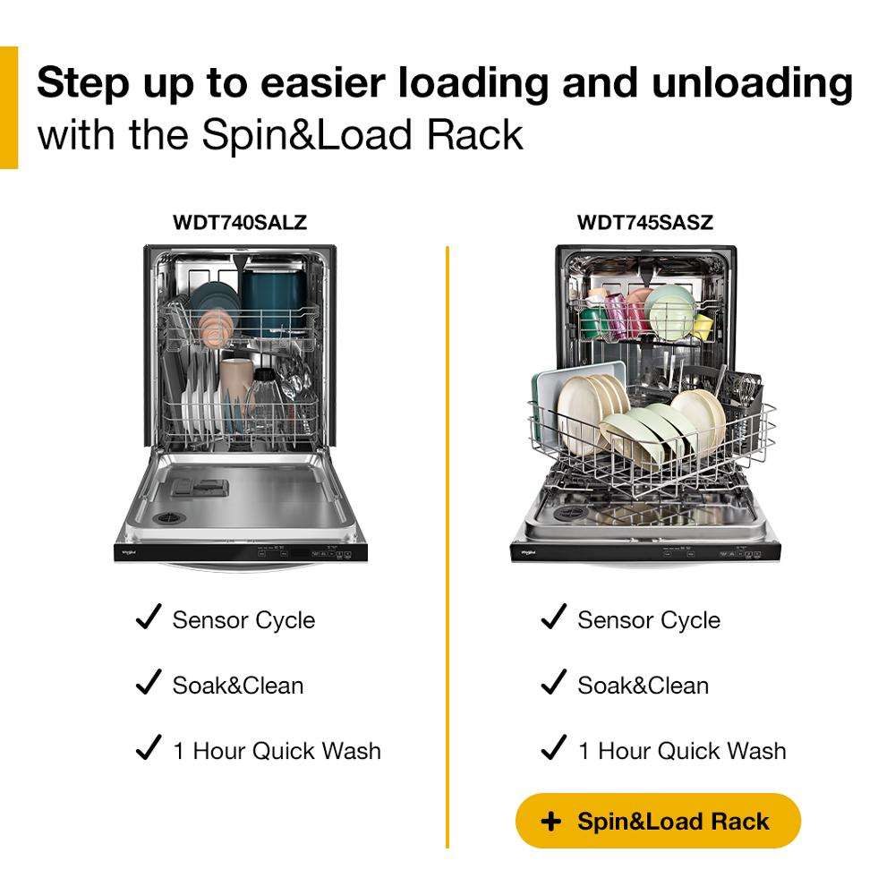 24" Stainless Steel Dishwasher with Spin&Load Rack and AI Intelligent Wash - 50 dBA