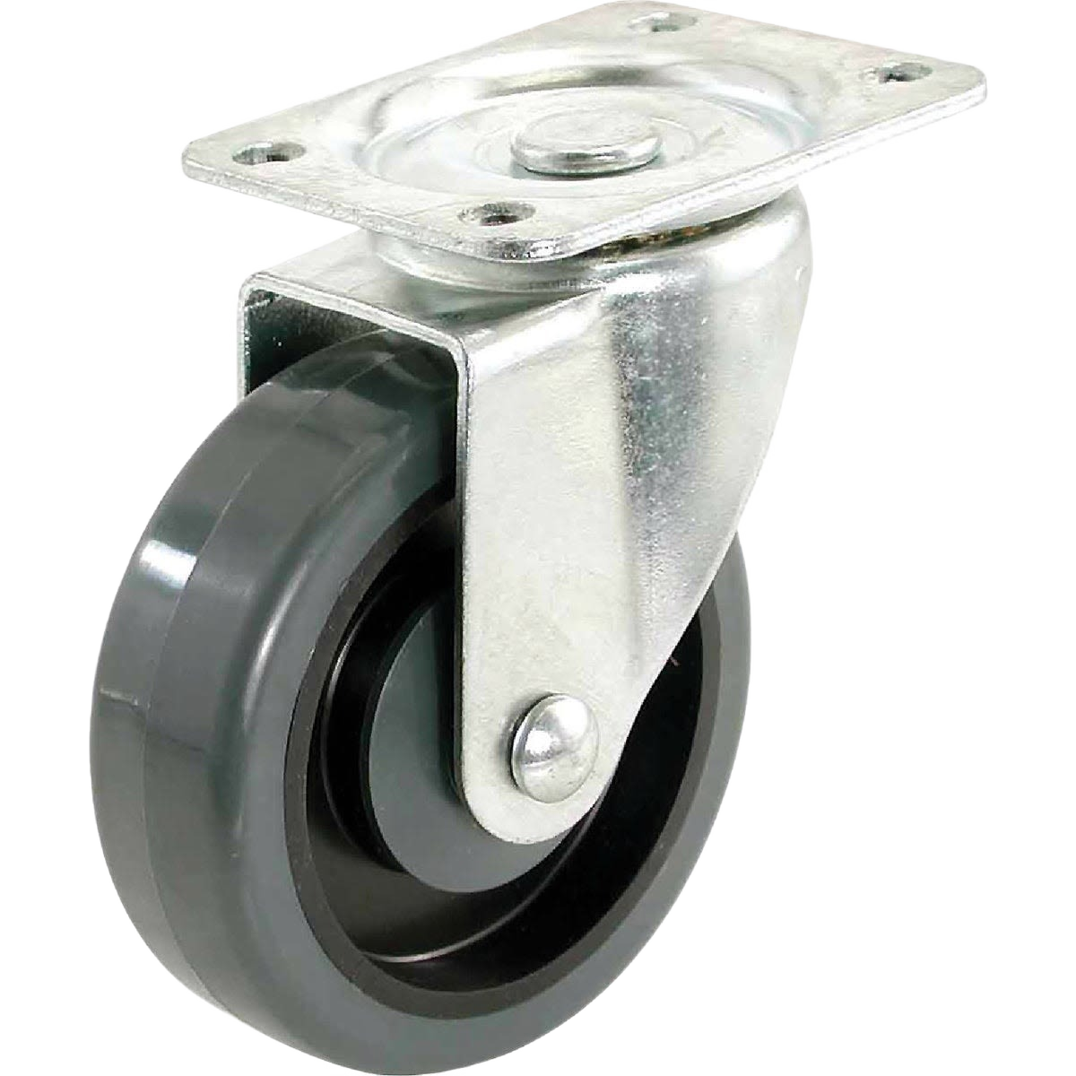 Black polypropylene swivel caster with metal plate mount for furniture and hardware applications under $50 collections