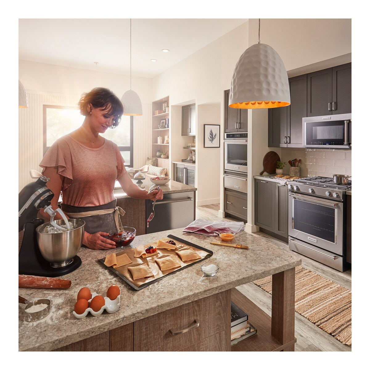 30-Inch 5 Burner Gas Convection Slide-In Range with Baking Drawer