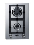 12" Wide 2-Burner Propane Gas Cooktop In Stainless Steel