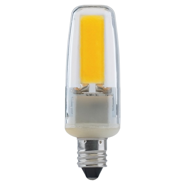 Clear mini-candelabra LED bulb with energy-efficient design for lighting and electrical home improvement projects under $50