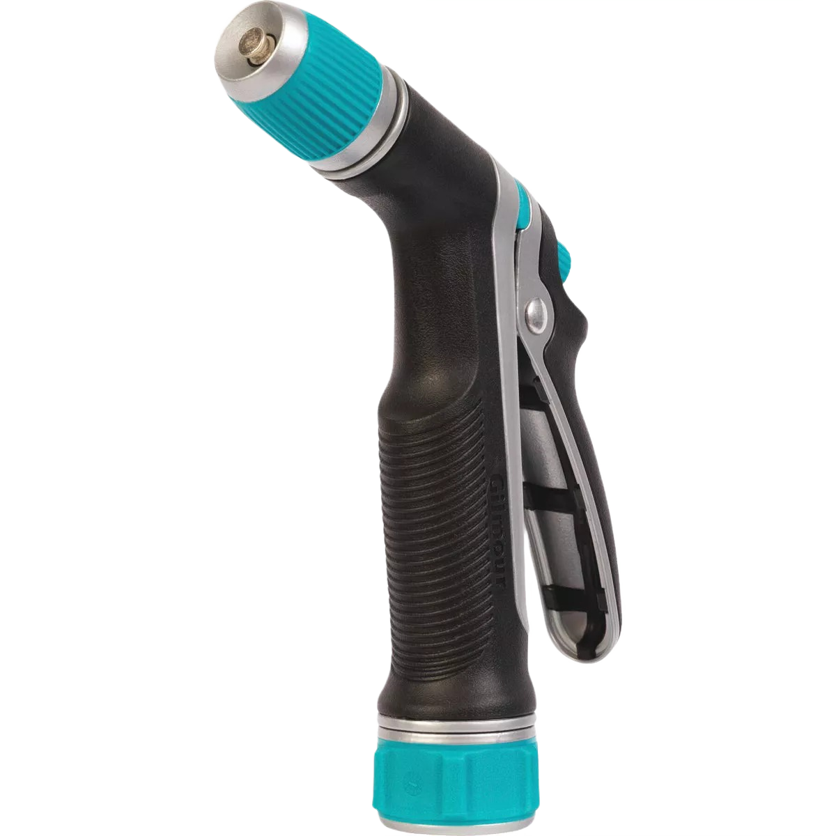 Adjustable black and teal heavy duty pistol nozzle for watering and irrigation in lawn and garden tools collection