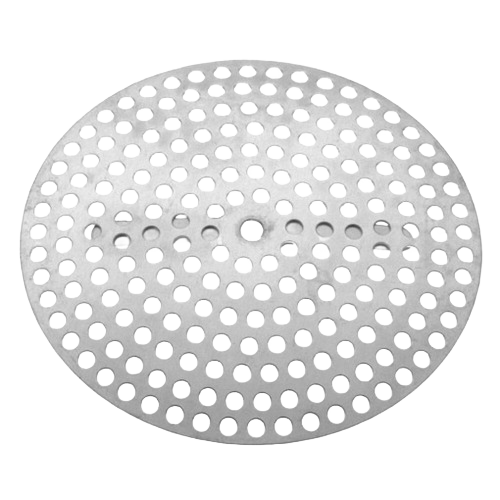 Round aluminum shower drain cover with multiple holes and clip-style design for plumbing and repair projects under $50