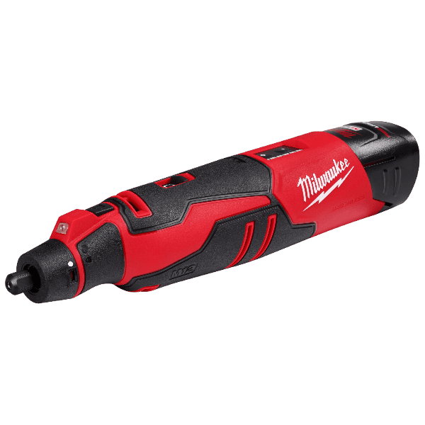 Red and black cordless brushless rotary tool with ergonomic grip for precision tasks in home improvement and tools use