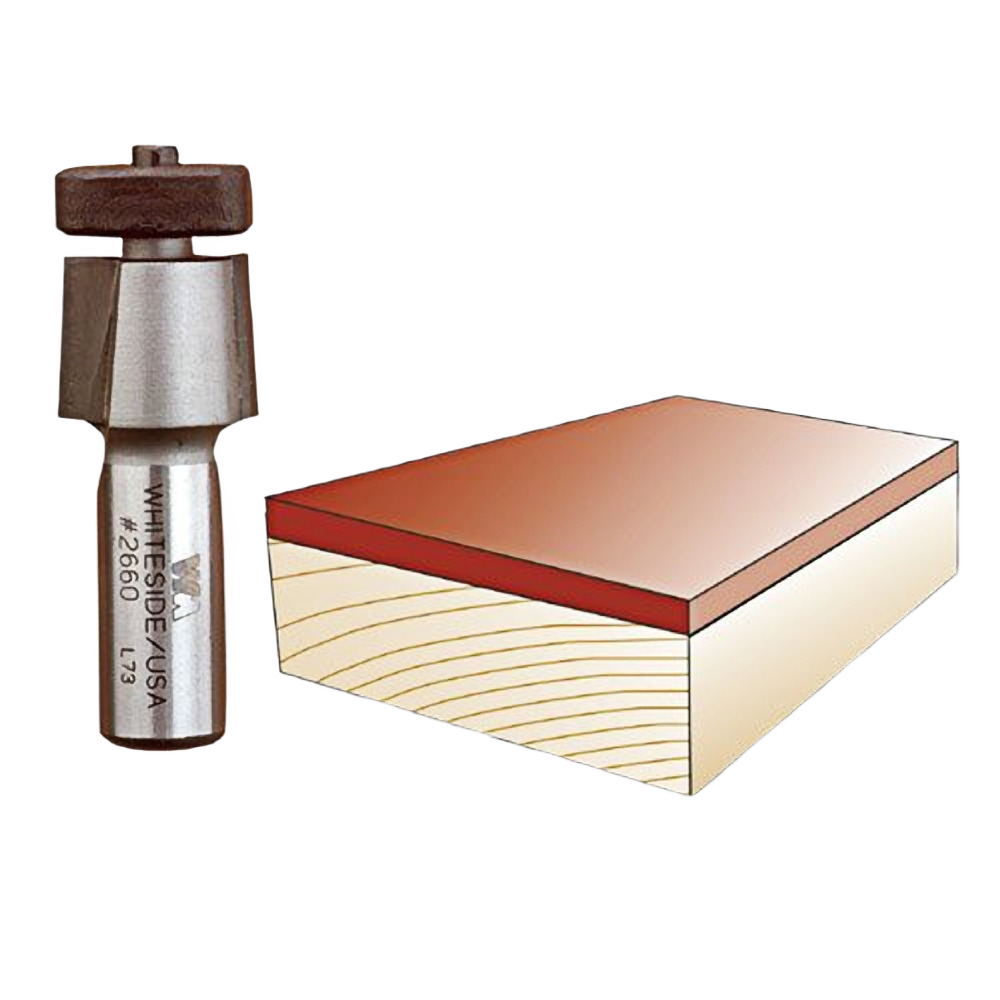 Whiteside laminate trim bit with Euro square bearing for precise edge trimming in tool accessories and power tool collections