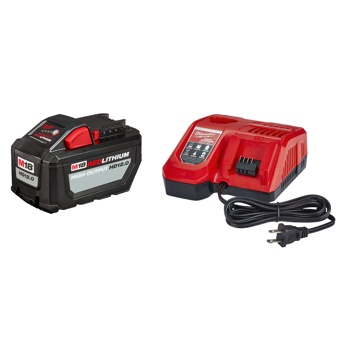 Milwaukee M18 REDLITHIUM™ HIGH OUTPUT™ HD12.0 Battery Pack w/ Rapid Charger