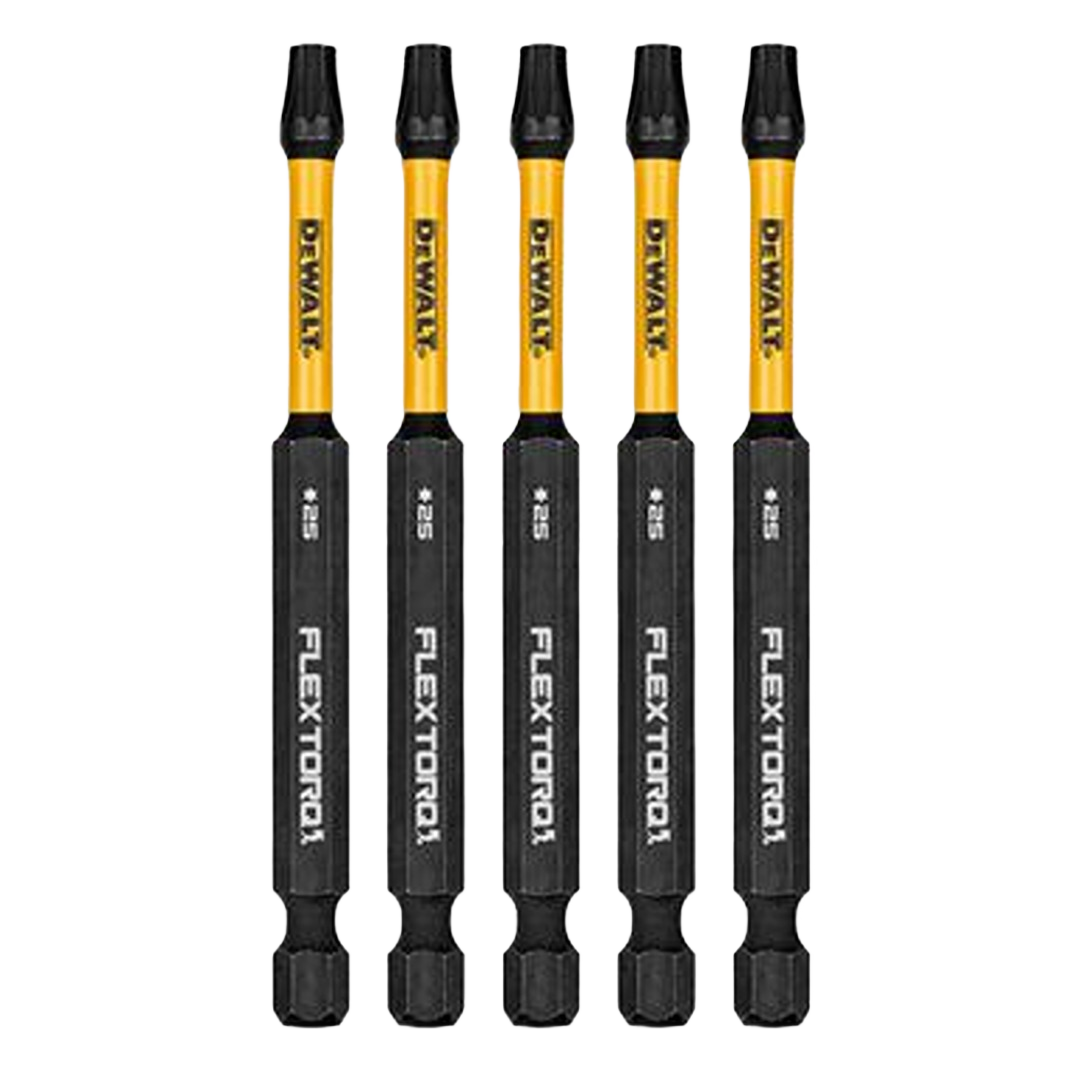 Set of five Flextorq T25 drill bits with impact-resistant design for power tool accessories and home improvement tasks under $50 collections