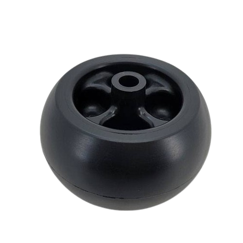 Black durable gauge wheel with reinforced hub for agricultural equipment and home improvement use