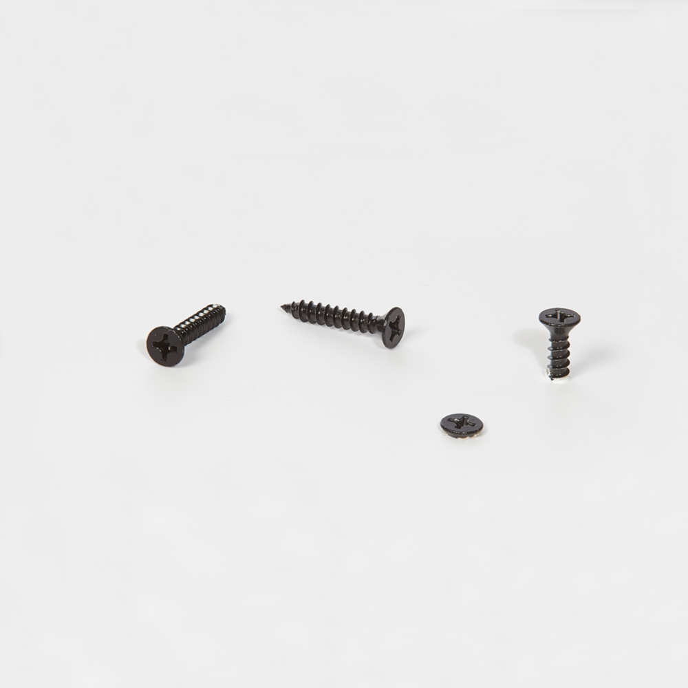 Set of black Phillips flat head wood screws in varying sizes for fastening and home improvement projects under $50