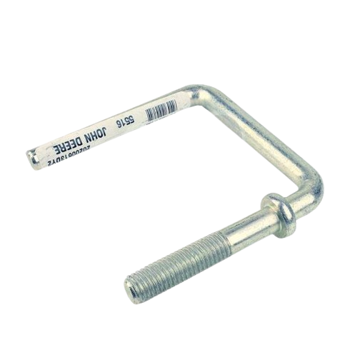 Galvanized steel U-bolt with threaded ends and label for tools and home improvement use