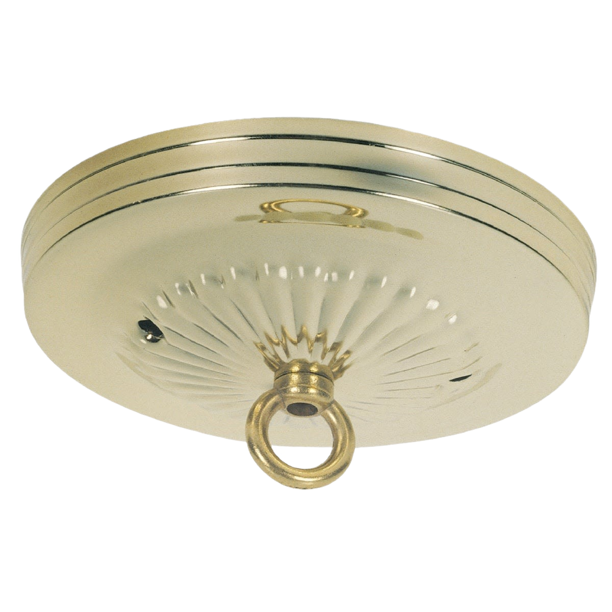Brass-finished ceiling canopy kit with decorative ring, ideal for Lighting & Ceiling Fans and Electrical collections under $50