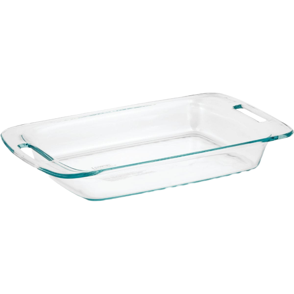 Clear oblong glass baking dish with easy-grip handles for kitchenware and home cooking essentials collections